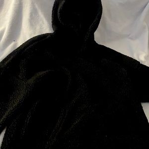 Black fluffy hoodie